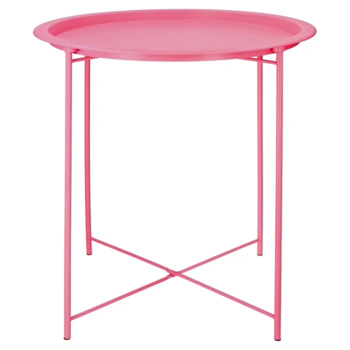 Metablo, stočić, metalni, roze, 47 x 47 x 51cm - Image 1