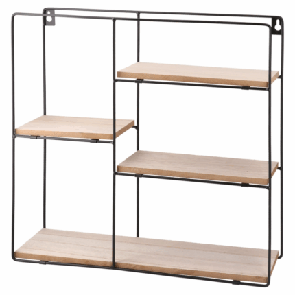 Frame square, metalna polica za zid, crna, 40 x 10 x 40cm