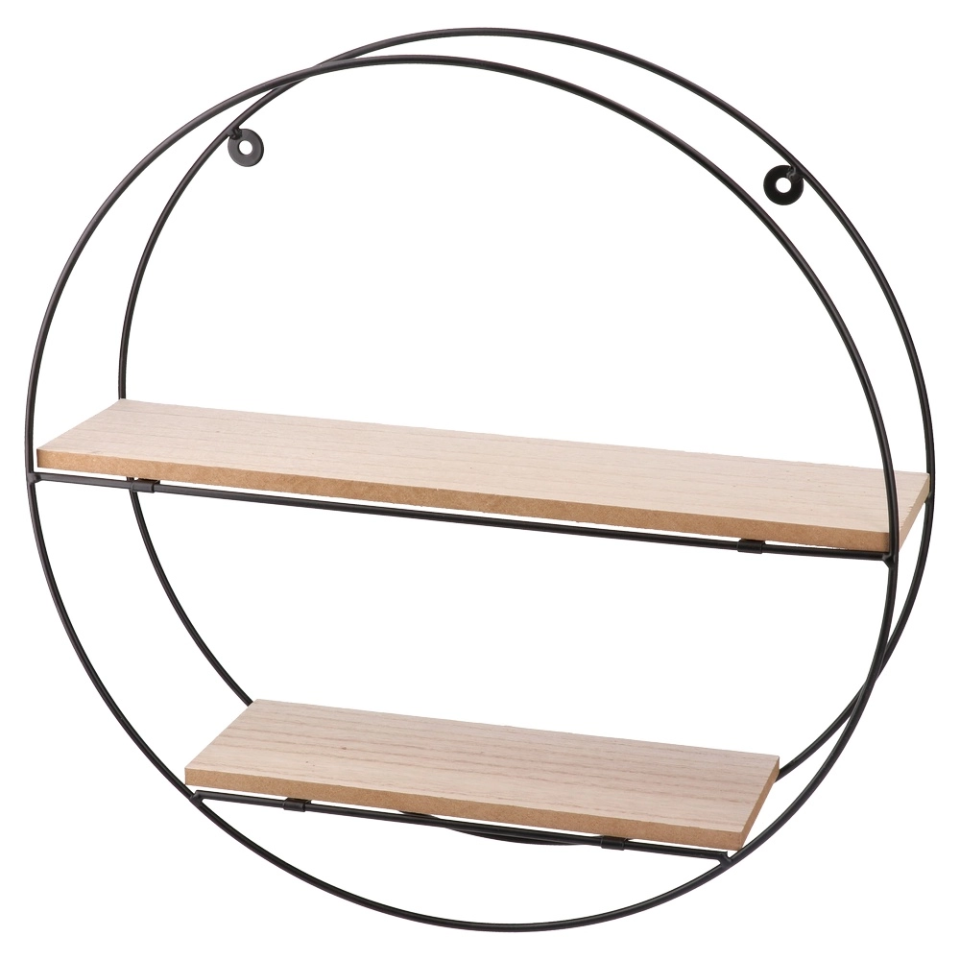 720010_001 Frame circle, metalna polica za zid, crna, 40 x 10 x 40cm - Image 1