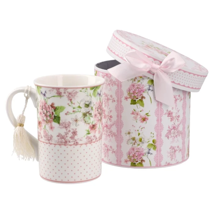 Lea, keramička šolja, roze, Flower - Image 1