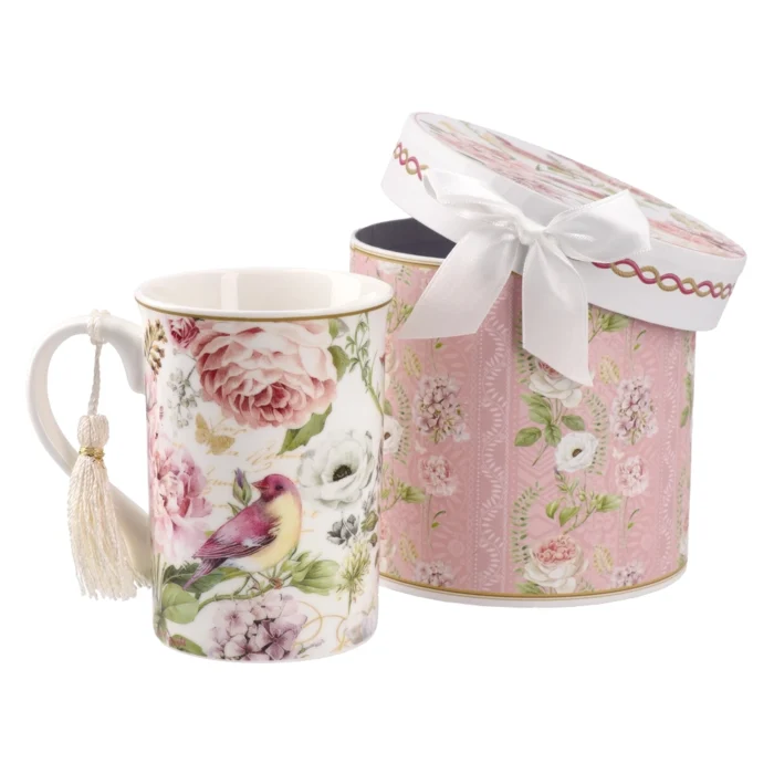 Lea, keramička šolja, roze, Bird - Image 1
