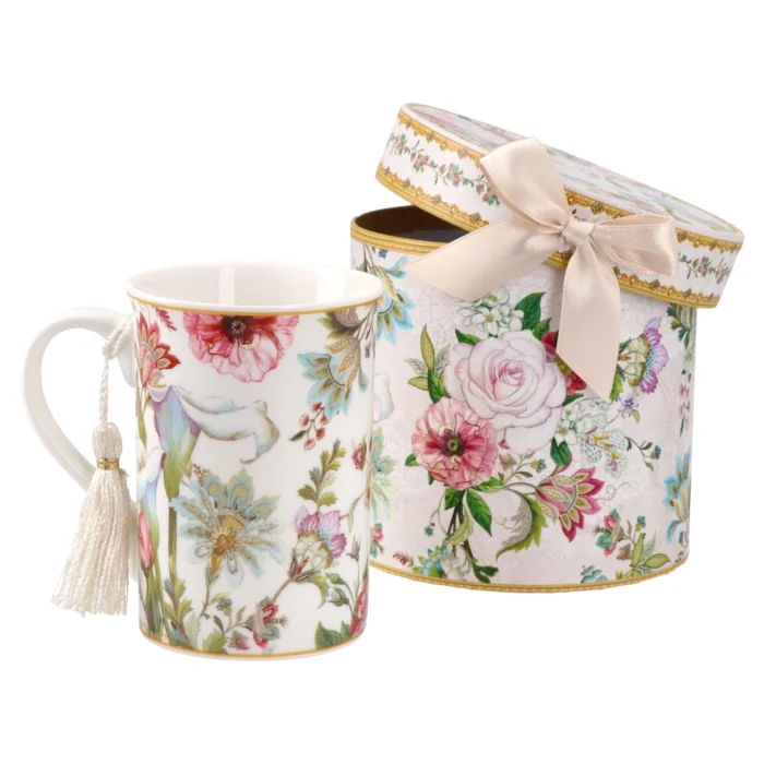 Lea, keramička šolja, roze, Mašna - Image 1