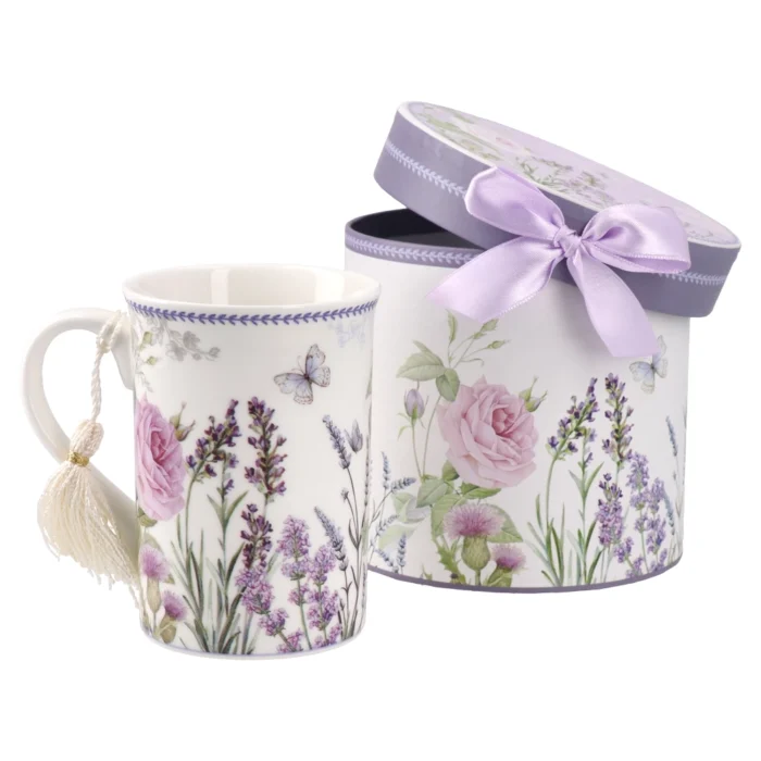 Lea, keramička šolja, ljubičasta, Flower - Image 1