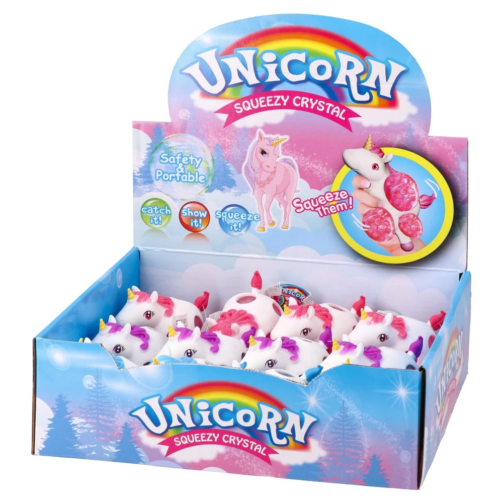 894020_001 Squeezy unicorn crystal, gumena igračka, jednorog lopta, miks - Image 1