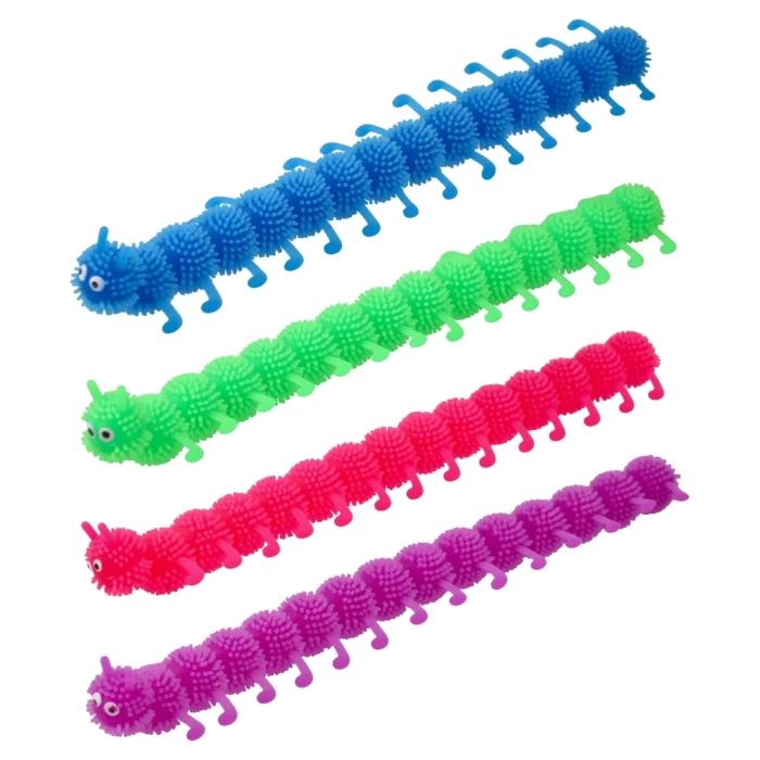 Squeezy caterpiller, gumena igračka, gusjenica, miks - Image 1
