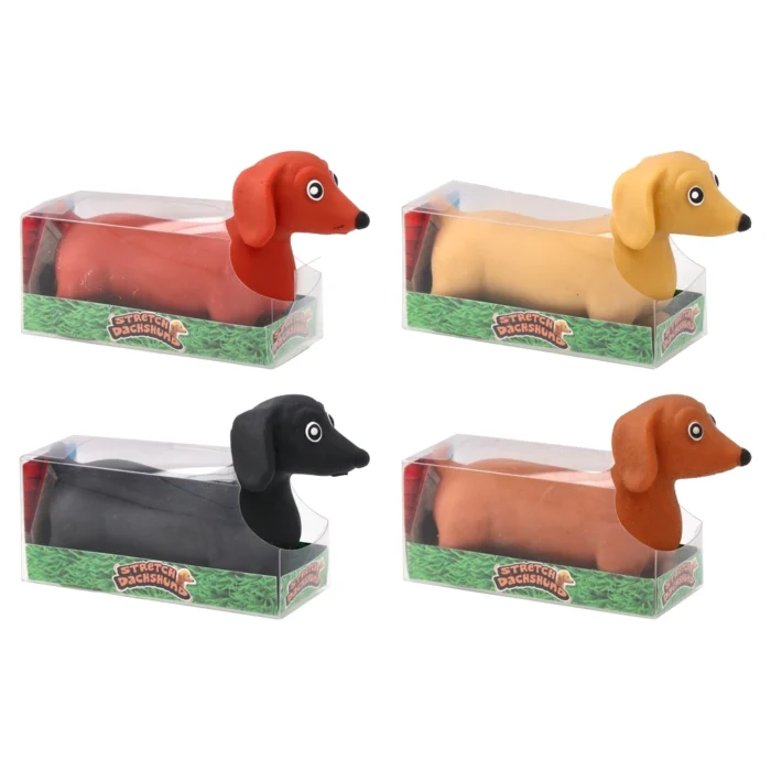 Squeezy dog, gumena igračka, jazavičar, miks - Image 1