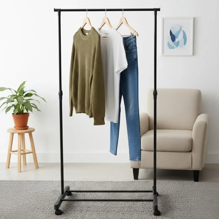 Stallex Fit, stalak za odjeću, metalni, crni, dimenzije 80 x 42 x 160 cm - Image 3