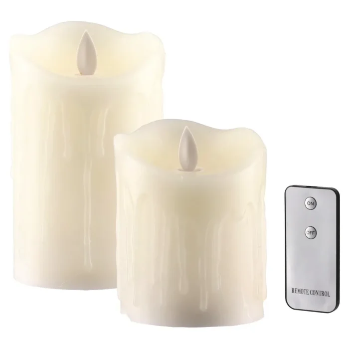 Kandel, LED svijeća, bijela, set, 2K - Image 1