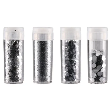 Star light, šljokice, srebrna, miks, 4K