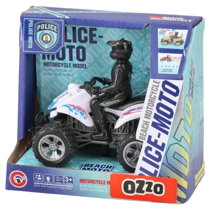 Moto, igrčka, policijski motor i policajac, 13cm,  miks