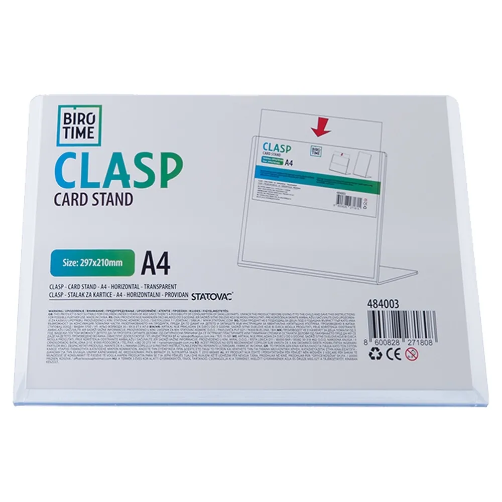 484003_001 Clasp, stalak za kartice, A4, horizontalni, providan - Image 1