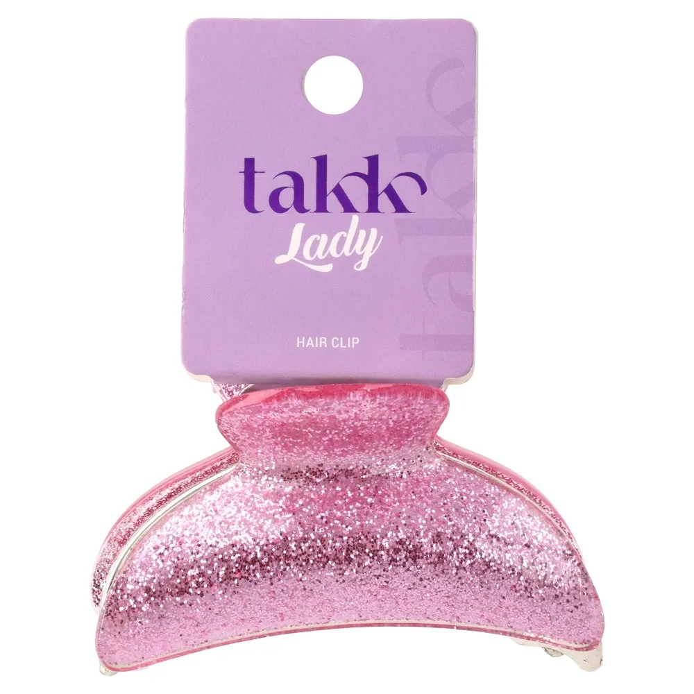 505258_001 Evia lady, šnala za kosu, plastična, gliter, roze - Image 1