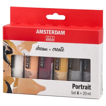 Amsterdam, akrilna boja, set 6K, portrait set, 6 x 20ml