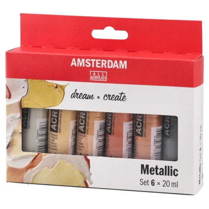 Amsterdam, akrilna boja, set 6K, metallic set, 6 x 20ml