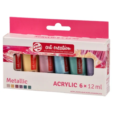 Art Creation acrylic, akrilna boja, set 6K, metallic set, 6 x 12ml