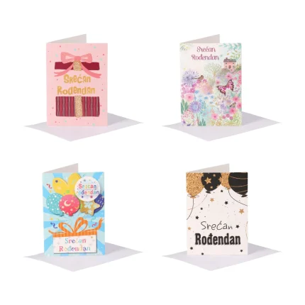 Minicard, čestitka, Happy birthday, miks