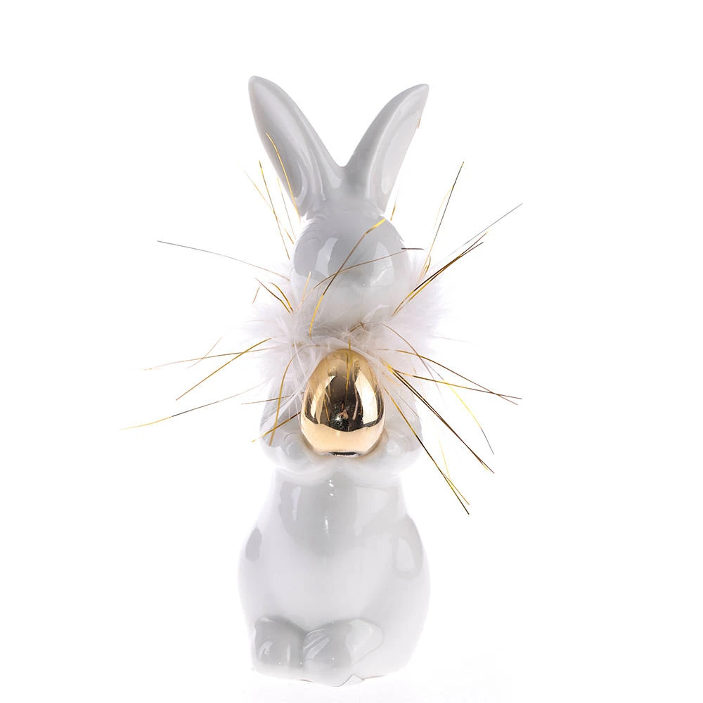 735045_001.webp Chompy, keramička figura, zec sa jajem, 15.3cm - Image 1