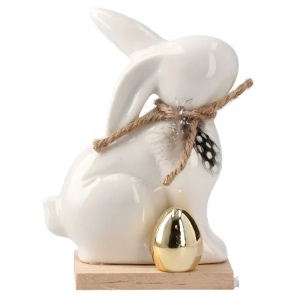 Chompy 10, keramička figura, zec sa jajetom, 14.2cm