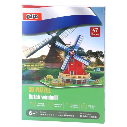 3D Puzzle, 3D slagalica, Vetrenjača, 47k