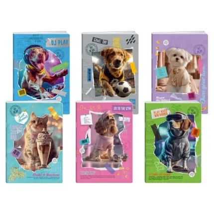 Premium 60, sveska sa UV lakom, 60 listova, Fuzzy pets - odaberite motiv