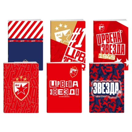 Premium 50, sveska sa UV lakom, 50 listova, Crvena zvezda - odaberite linijaturu