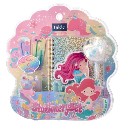 Fashion set, set blokčić sa spajalicama i samoljepljivim blokčićem, Mermaid