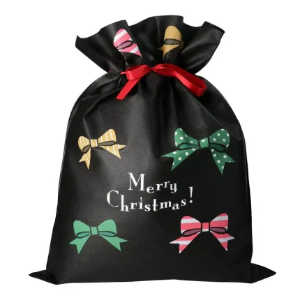 Baggy, vrećica za poklon, Merry Christmas, crna, XL
