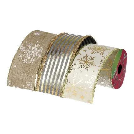 Deco strip, novogodišnja traka, 6.3cm x 2.7m, zlatna, miks
