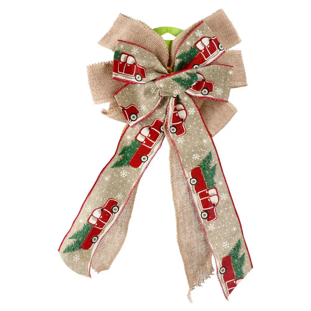 715430_001 Deco bow, novogodišnja dekoracija, mašna, auto, 28 x 48 cm - Image 1