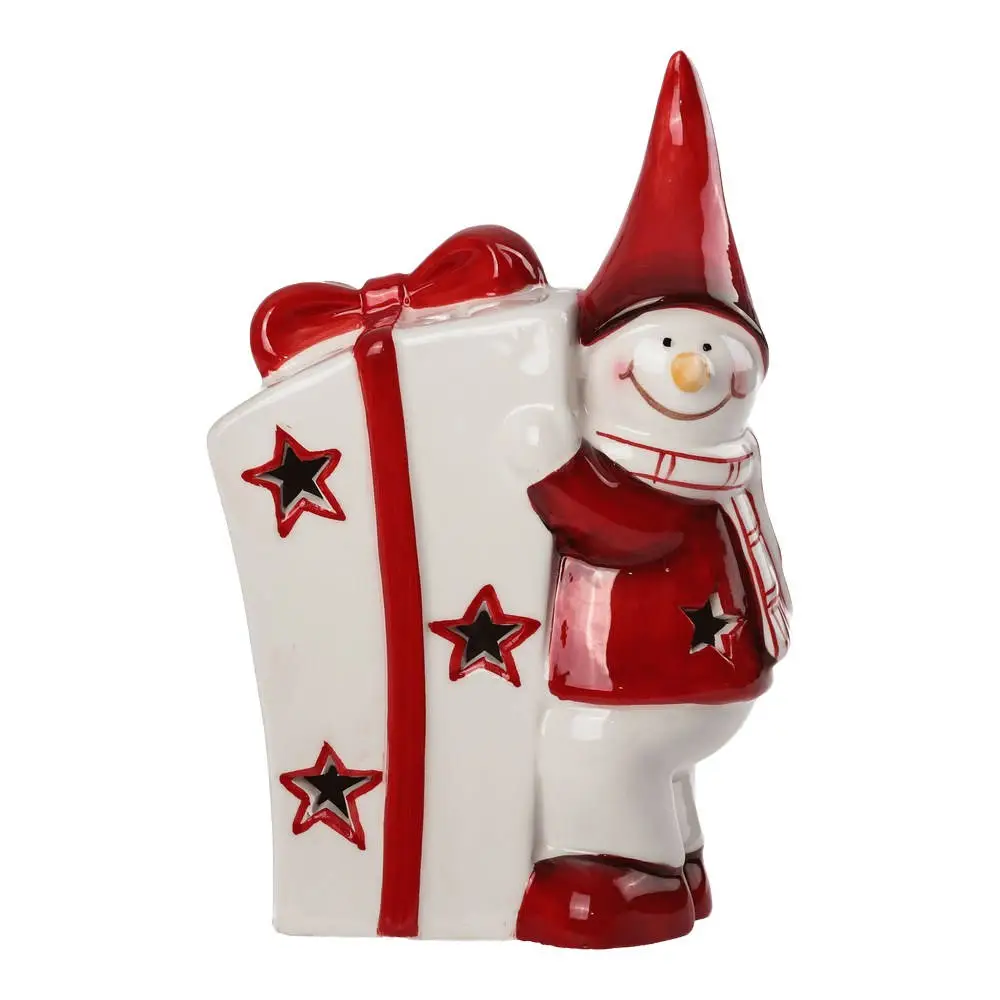 760344_001 Rabbler, novogodišnja figura, keramička, Djeda Mraz i paketić , 16cm - Image 1