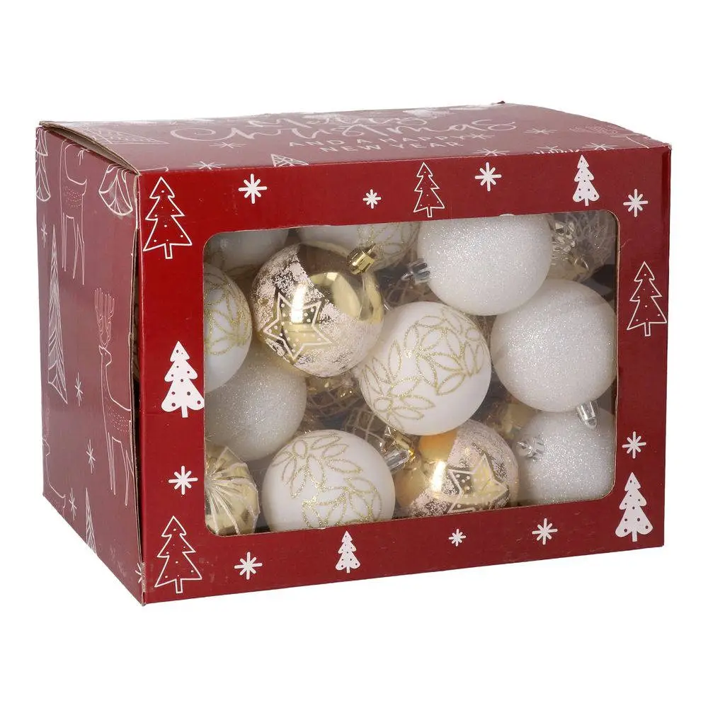 780269_001 Icy set, novogodišnje kugle, set, bijelo zlatna, 7cm, 36K - Image 1