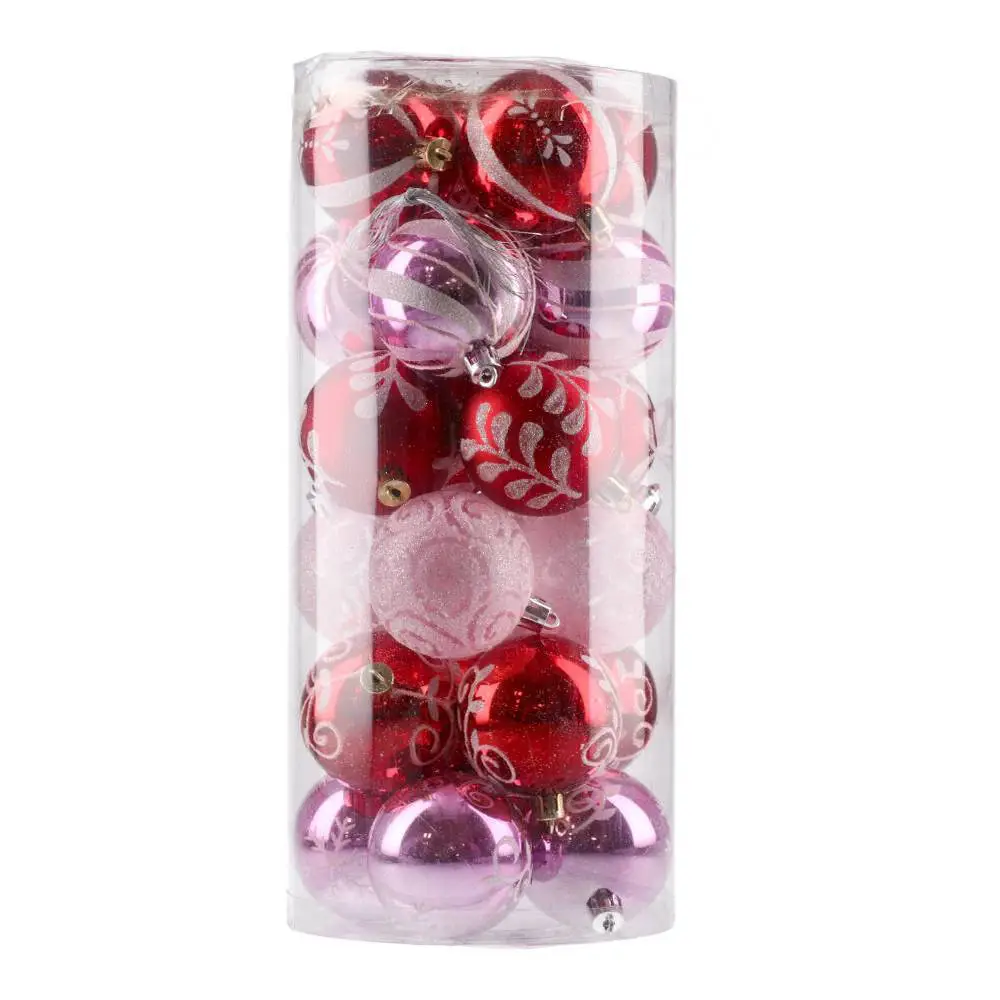 780271_001 Icy set, novogodišnje kugle, set, crvena i roze, 6cm, 24K - Image 1